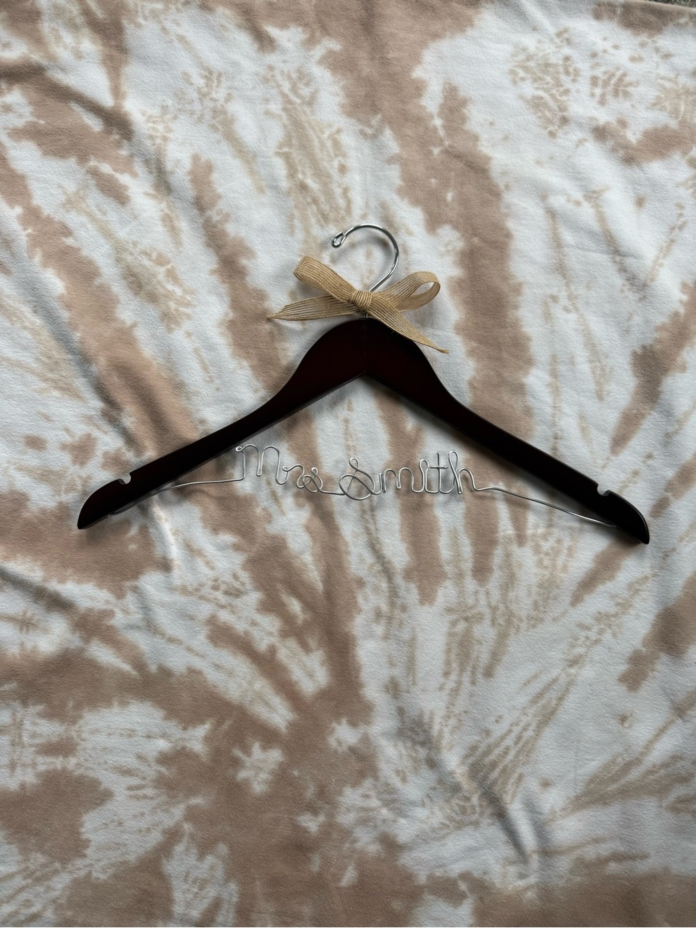 Personalized “Mrs Smith” Dark Brown Wooden Hanger